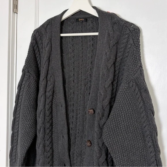 Quince 100% Organic Cotton Oversized Cable Cardigan size medium - Picture 4 of 13